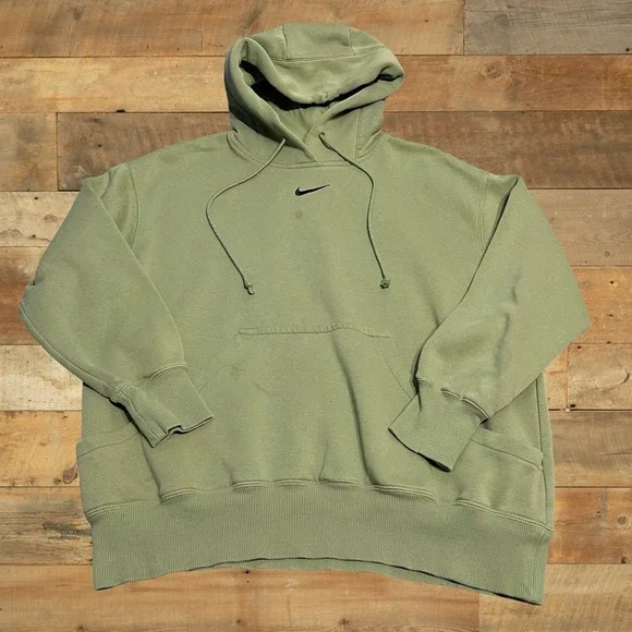 Sage Green Nike Center Swoosh Hoodie Medium - Picture 1 of 4